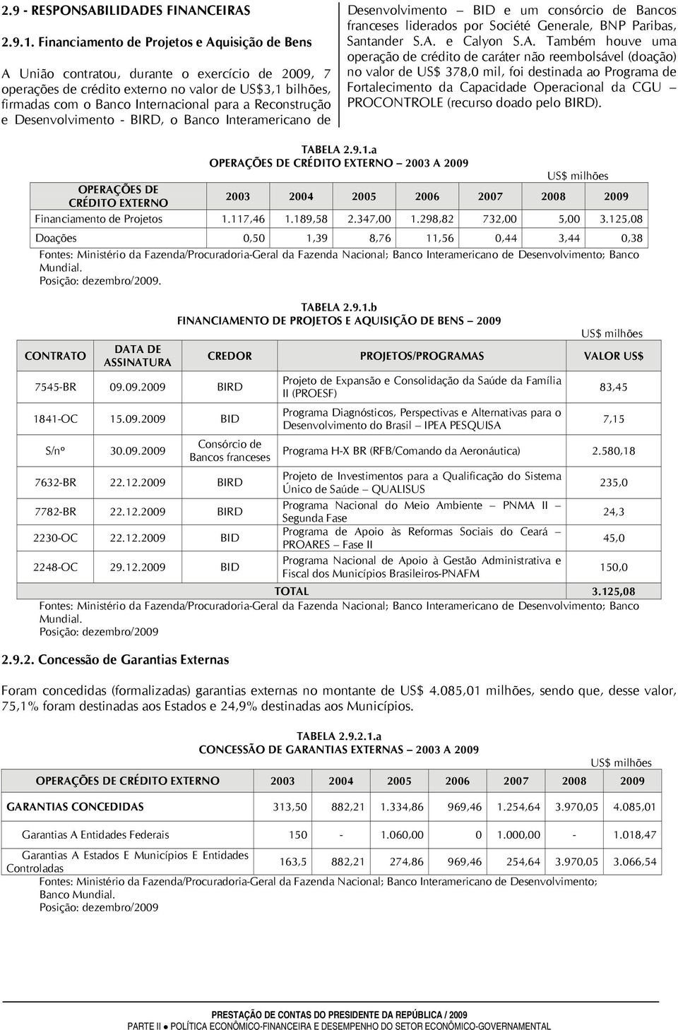 Reconstrução e Desenvolvimento - BIRD, o Banco Interamericano de Desenvolvimento BID e um consórcio de Bancos franceses liderados por Société Generale, BNP Paribas, Santander S.A.