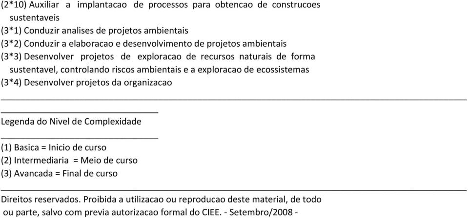 projetos ambientais (3*3) Desenvolver projetos de exploracao de recursos naturais de forma