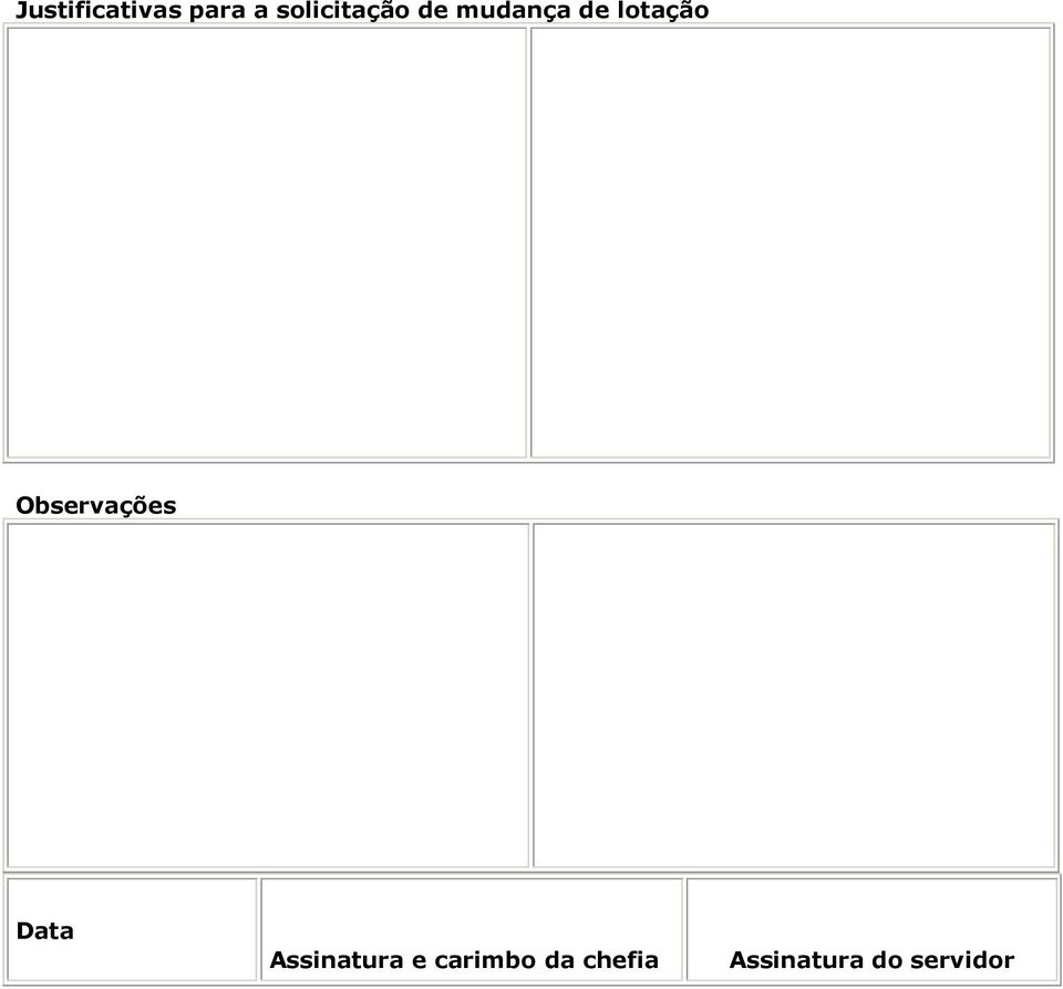 lotação Observações Assinatura