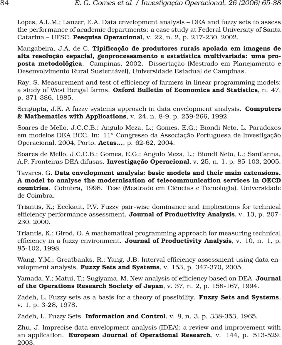 22, n. 2, p. 217-230, 2002. Mangabeira, J.A. de C.