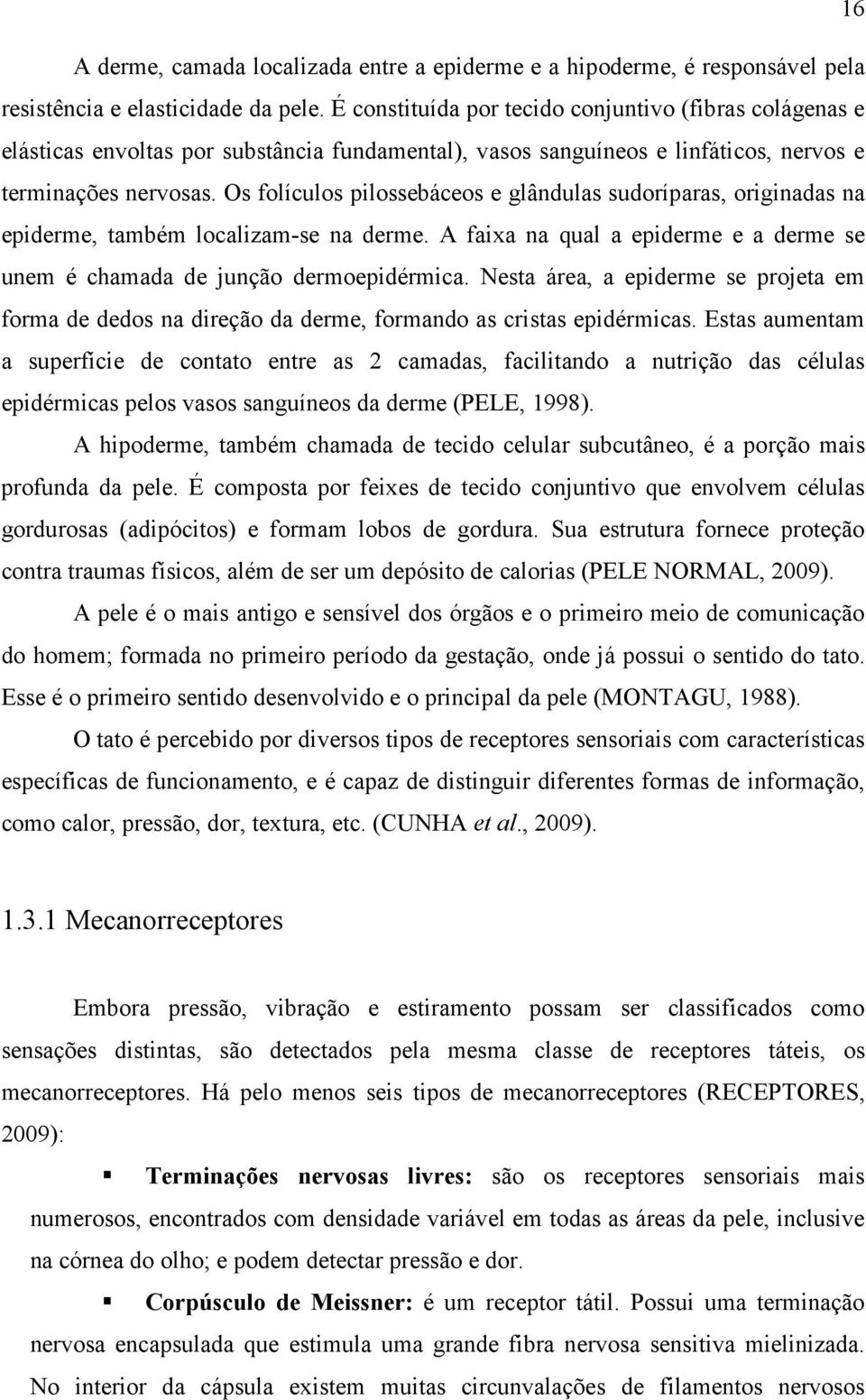 Os folículos pilossebáceos e glândulas sudoríparas, originadas na epiderme, também localizam-se na derme. A faixa na qual a epiderme e a derme se unem é chamada de junção dermoepidérmica.