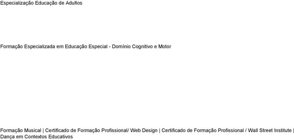 Certificado de Formação Profissional/ Web Design Certificado de