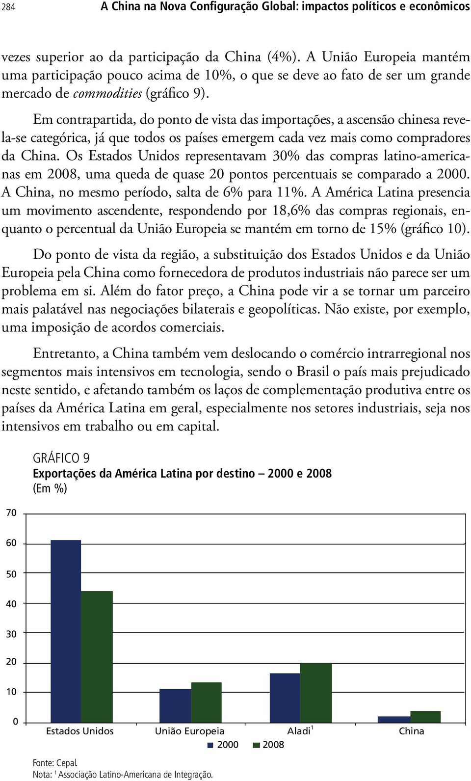 Em contrapartida, do ponto de vista das importações, a ascensão chinesa revela-se categórica, já que todos os países emergem cada vez mais como compradores da China.