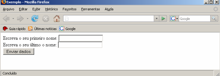 Elementos para Formulários Programação em HTML aspectos avançados <form> Define um formulário para recolher dados inseridos pelo utilizador <input> Insere um campo para introduzir dados <textarea>