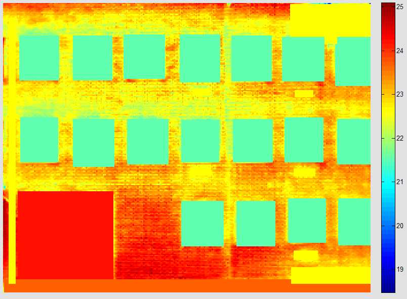 14 Objectos removidos da imagem térmica (caso 1) Os resultados da selecção anterior são apresentados no quadro seguinte: Zona Quadro 5.