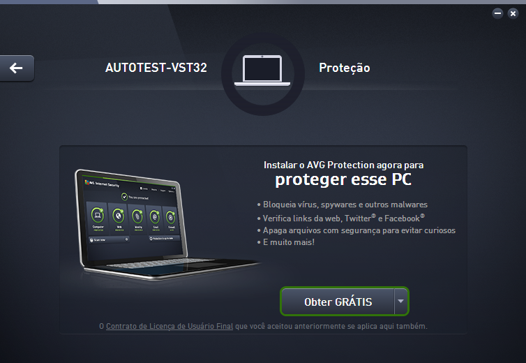 2. Se desejar iniciar a instalação do produto imediatamente, você só precisa clicar no botão Obtenha GRATUITAMENTE. O produto será instalado automaticamente com as configurações padrão.