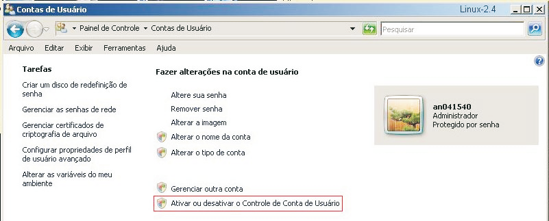 web no sistema operacional Windows Vista e Windows 7, é necessário estar logado como