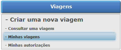 Após essa data, conseguirá pesquisar a requisição através da opção Consultar uma Viagem Clique aqui para acessar as requisições criadas em seu Usuário O SGV exibe