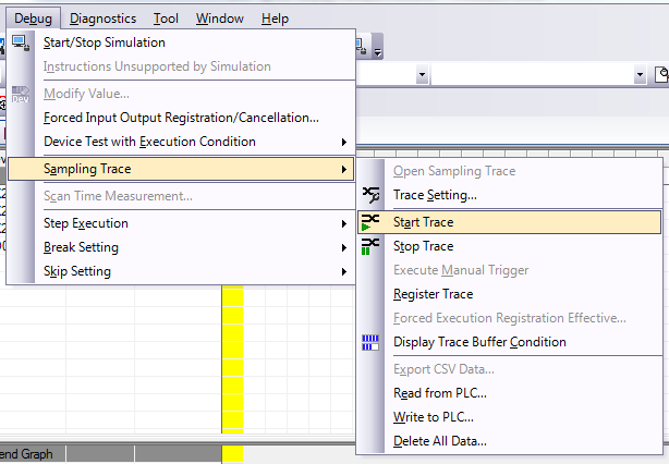 l) Para confirmar o registro das configurações do Trace no PLC, clique em Sim (Yes); m) Em seguida, para