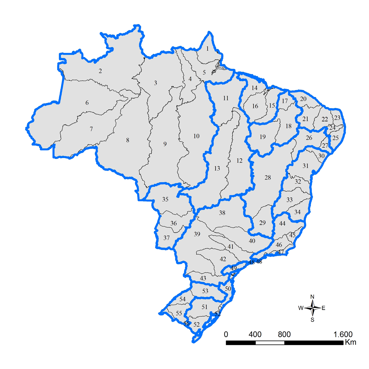 26 temas de economia aplicada Figura 1 56 Bacias Hidrográficas do PNRH agregadas de acordo com as 12 Regiões Hidrográficas do Brasil Fonte: ANA (2013a).