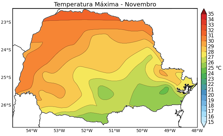 Temperaturas máximas médias FIGURA 3 (a)