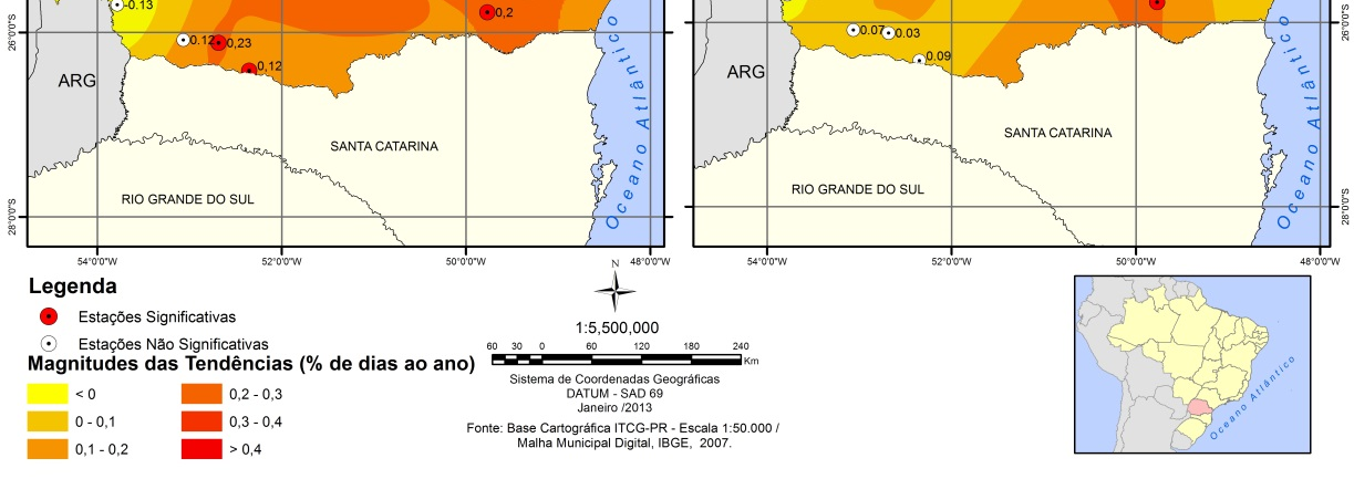 190 Luiz Silva et al. Volume 30(2) do Paraná, uma das regiões mais quentes do Estado, segundo a climatologia de temperatura apresentada anteriormente.