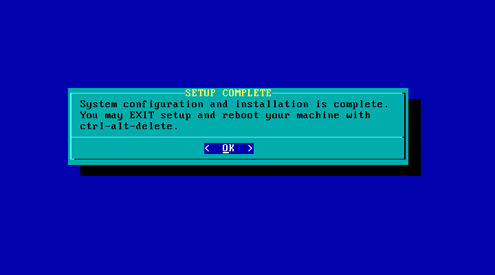 E finalmente está terminada a instalação do Slackware 13