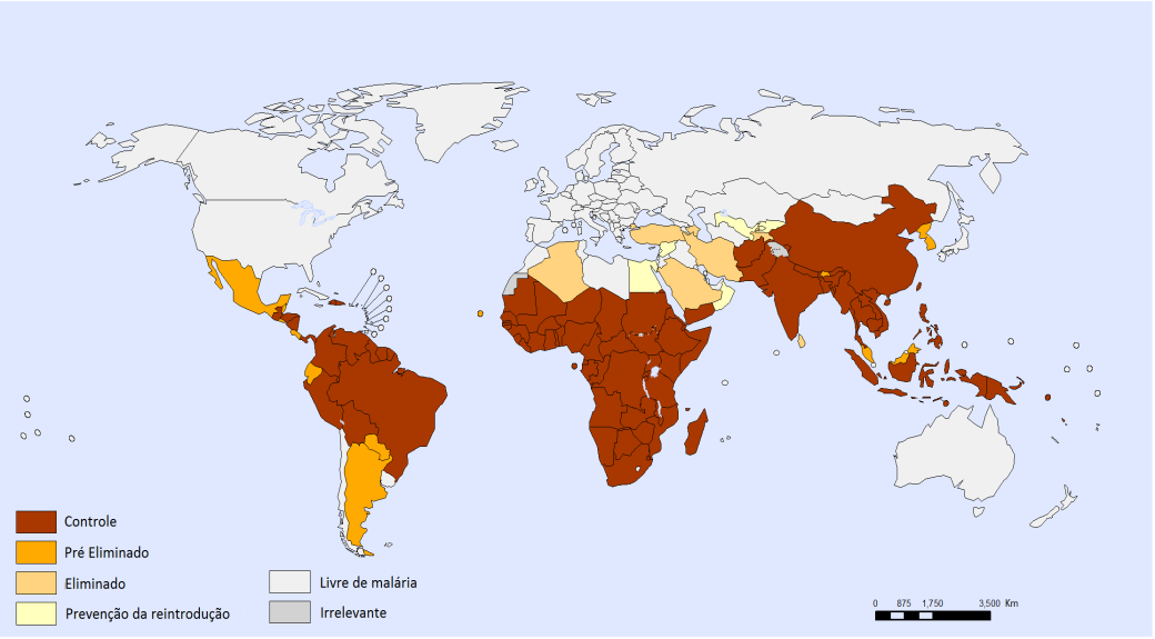 11 2008 como agente causador de malária humana e cuja ocorrência está limitada ao continente asiático (White, 2008). 1.2. EPIDEMIOLOGIA Até o ano de 2013, 97 países e territórios, apresentaram