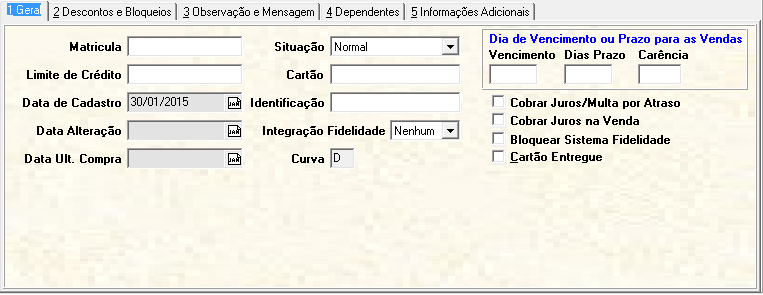 2.4.1 Geral Na aba Geral contempla informações do cliente no convênio selecionado.