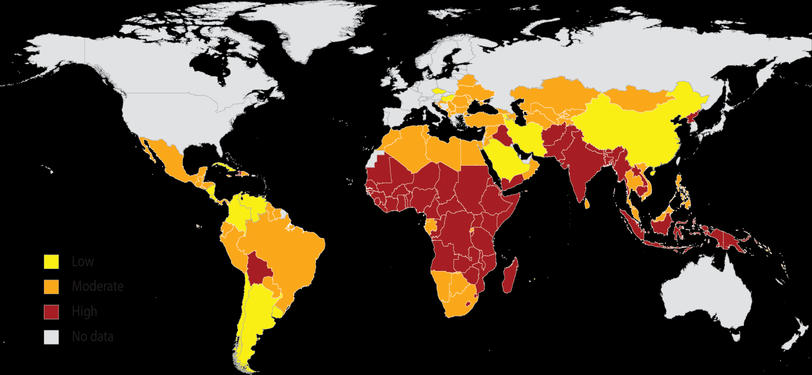 Global prevalence of micronutrient deficiencies This map details worldwide severity of the most common micronutrient deficiencies vitamin A, anemia, and zinc using World Health Organization (WHO)