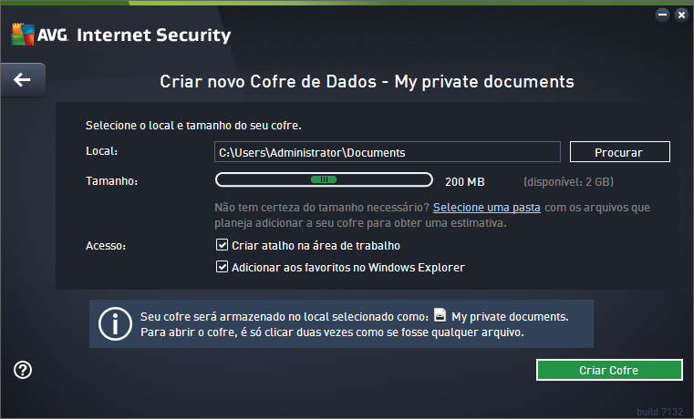 família, pode ser melhor incluir seu nome, além de uma indicação do conteúdo do cofre, por exemplo, Emails do papai.