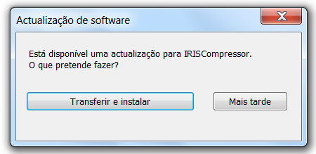 ACTUALIZAÇÃO AUTOMÁTICA Sempre que estiver disponível uma nova actualização, ser-lhe-á solicitado que a instale.