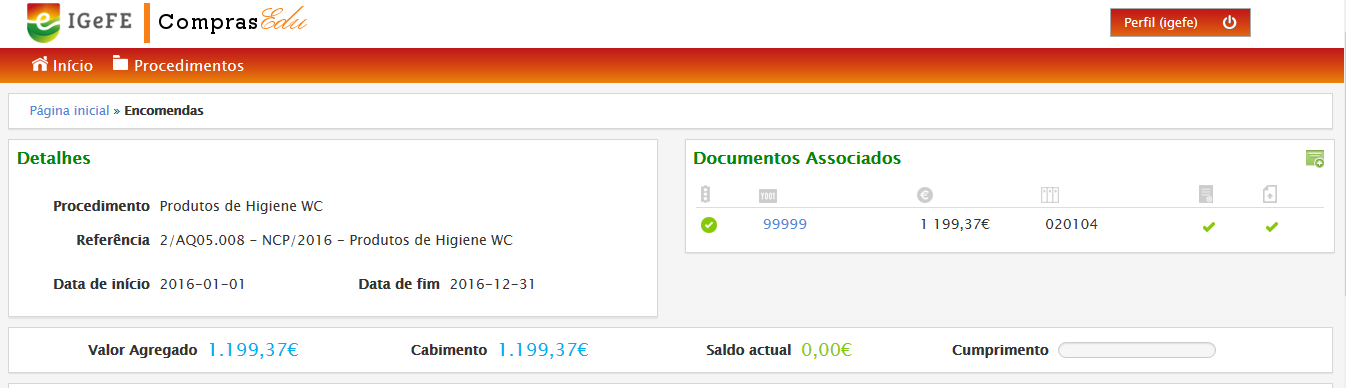 15. Cabimento finalizado Após upload (carregamento) do documento validado, assinado e carimbado, deverão surgir dois vistos a cor verde considerando-se que o cabimento está finalizado.