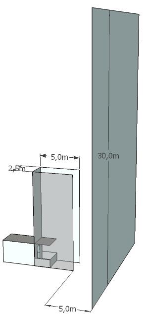 VARANDA com PRISMA 3 e EDIFÍCIO 2 Figura 74: Modelo tridimensional com obstrução varanda com prisma 3 e edifício 2 Figura 75: Modelo com obstrução varanda com prisma 3 e edifício 2 VARANDA com PRISMA