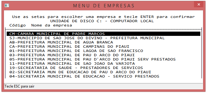 N.º - Informar um código para a empresa pode ser com letras e números. Razão Social - nome da empresa.