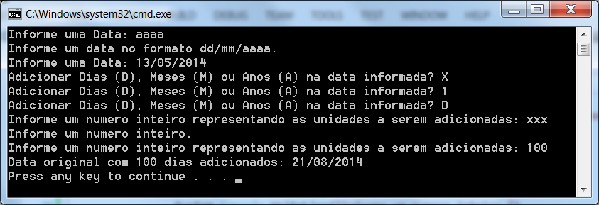 Deverá ser criada uma função para fazer esta conversão. Não devem ser usadas funções prontas de conversão de dados da linguagem VB.NET. A tela abaixo mostra um exemplo de execução do programa: 2.