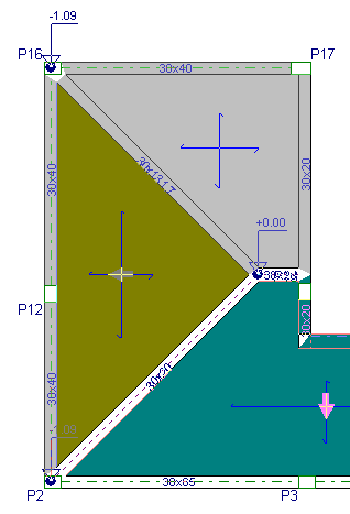 121 Fig. 1.261 Prima no botão Atribuir correspondente ao Plano inclinado 1 e prima sobre a laje indicada na figura seguinte. Fig. 1.262 Prima com o para terminar.