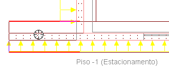 65 Fig. 1.124 A face exterior do muro ficará ajustada ao limite exterior indicado na máscara de arquitectura. Prima em Vigas/Muros> Apagar. Pretende-se eliminar os tramos de muro que estão em excesso.