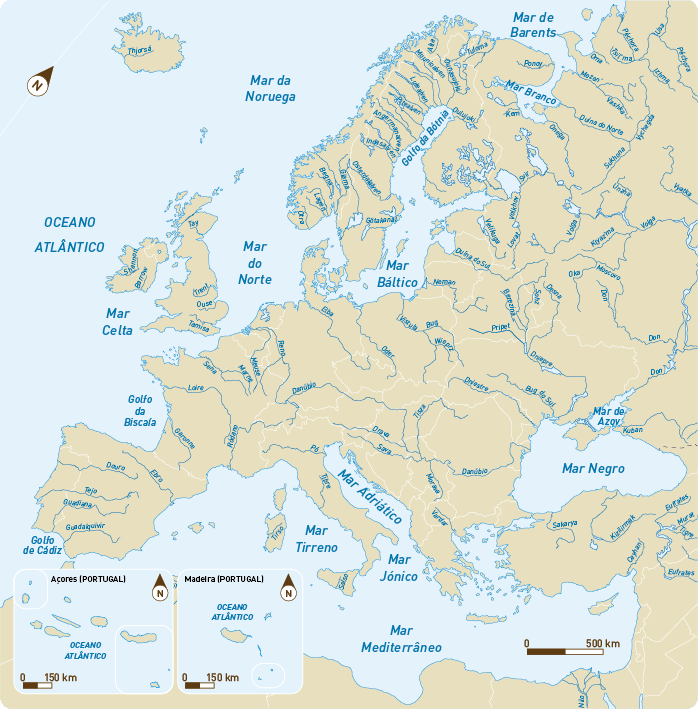 Dinâmica de uma bacia hidrográfica Rede hidrográfica europeia Rede hidrográfica europeia Rede hidrográfica bastante