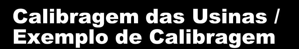 Calibragem das Usinas / Exemplo de Calibragem QUANTIDADE NECESSÁRIA DE AGREGADO E LIGANTE COMPRIMENTO DA CORREIA = 20m TEMPO PARA UMA VOLTA COMPLETA = 30s VELOCIDADE = [( 20/30)x3600] = 2.400 m/h S1.