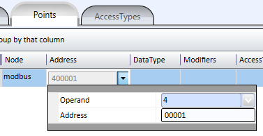 6. Componentes do BlueWave Address Indica o endereço do ponto no dispositivo. A sintaxe do campo de endereço depende do protocolo.