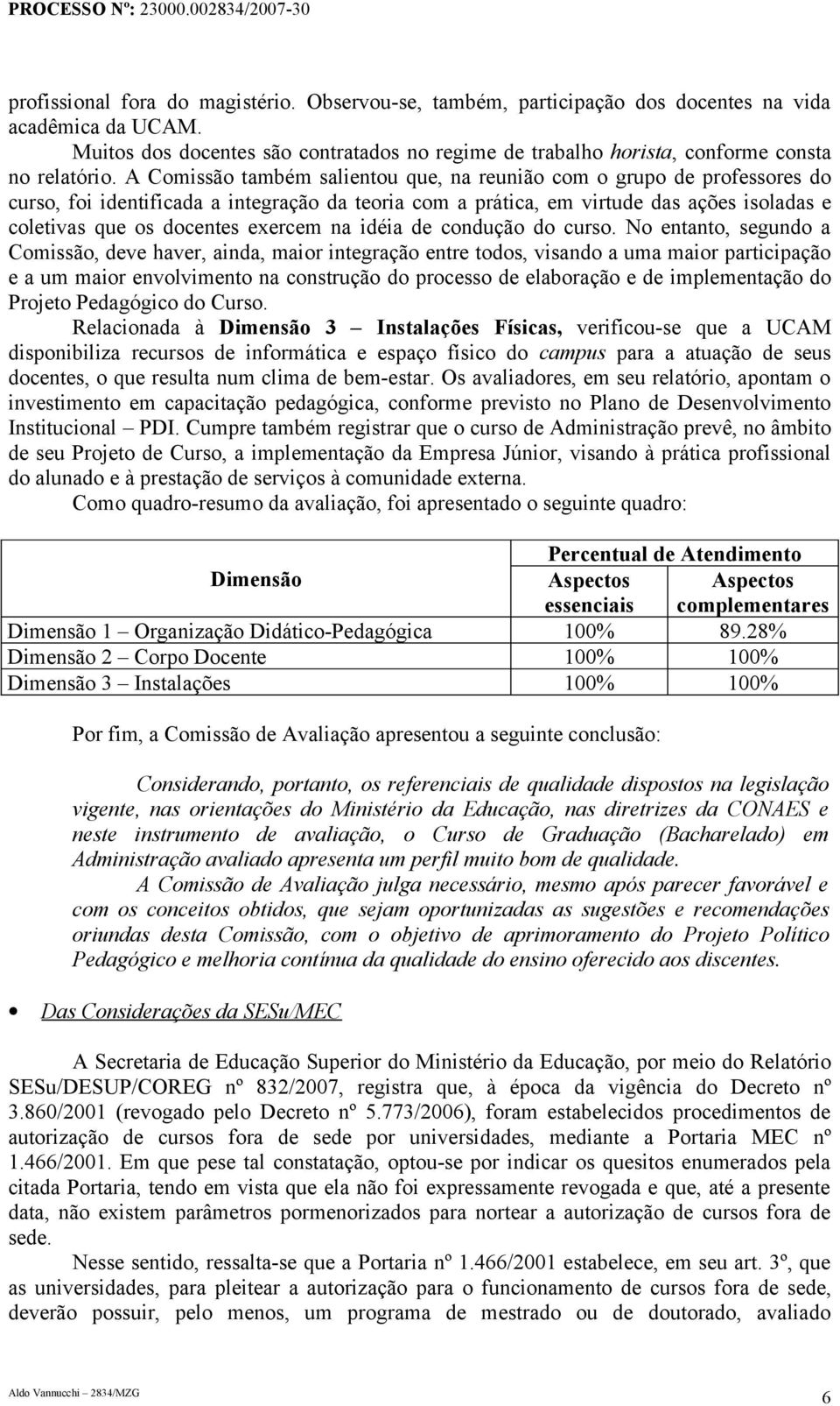 A Comissão também salientou que, na reunião com o grupo de professores do curso, foi identificada a integração da teoria com a prática, em virtude das ações isoladas e coletivas que os docentes