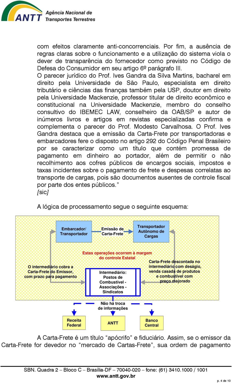 parágrafo III. O parecer jurídico do Prof.