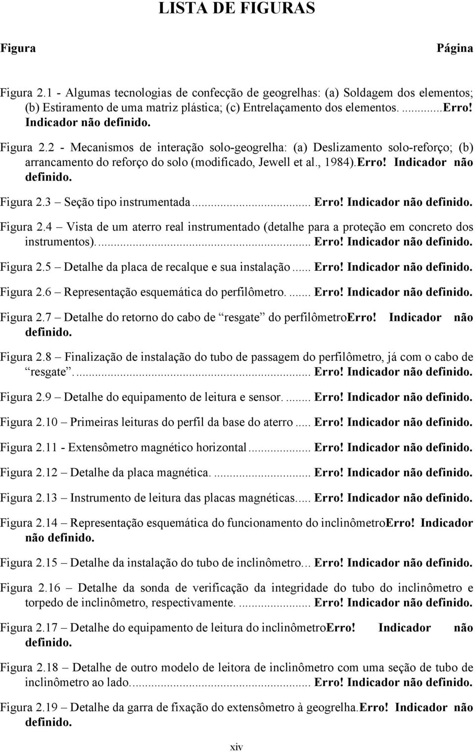 Indicador não definido. Figura.3 Seção tipo instrumentada... Erro! Indicador não definido. Figura. Vista de um aterro real instrumentado (detalhe para a proteção em concreto dos instrumentos)... Erro! Indicador não definido. Figura.5 Detalhe da placa de recalque e sua instalação.