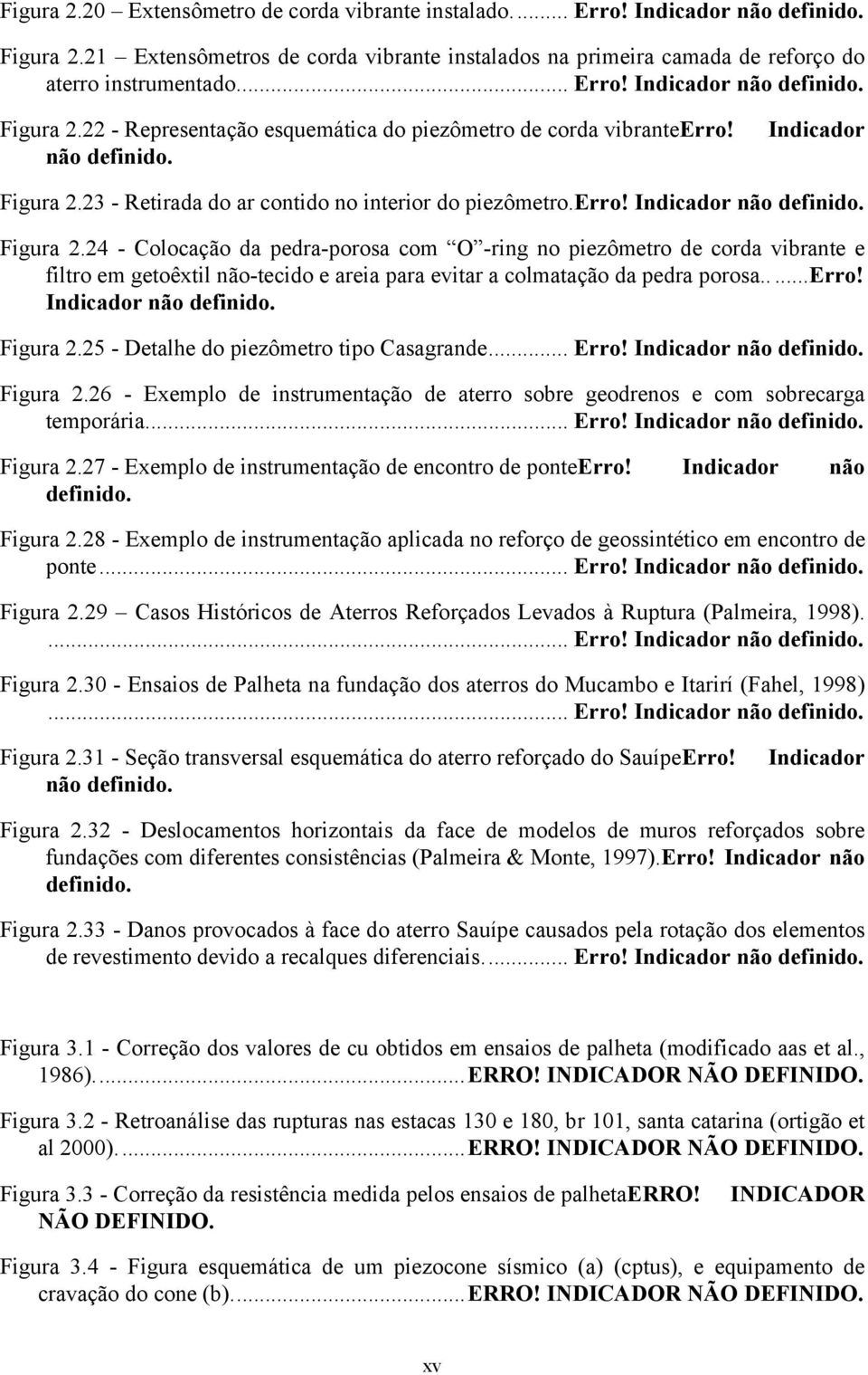 ....erro! Indicador não definido. Figura.5 - Detalhe do piezômetro tipo Casagrande... Erro! Indicador não definido. Figura. - Exemplo de instrumentação de aterro sobre geodrenos e com sobrecarga temporária.