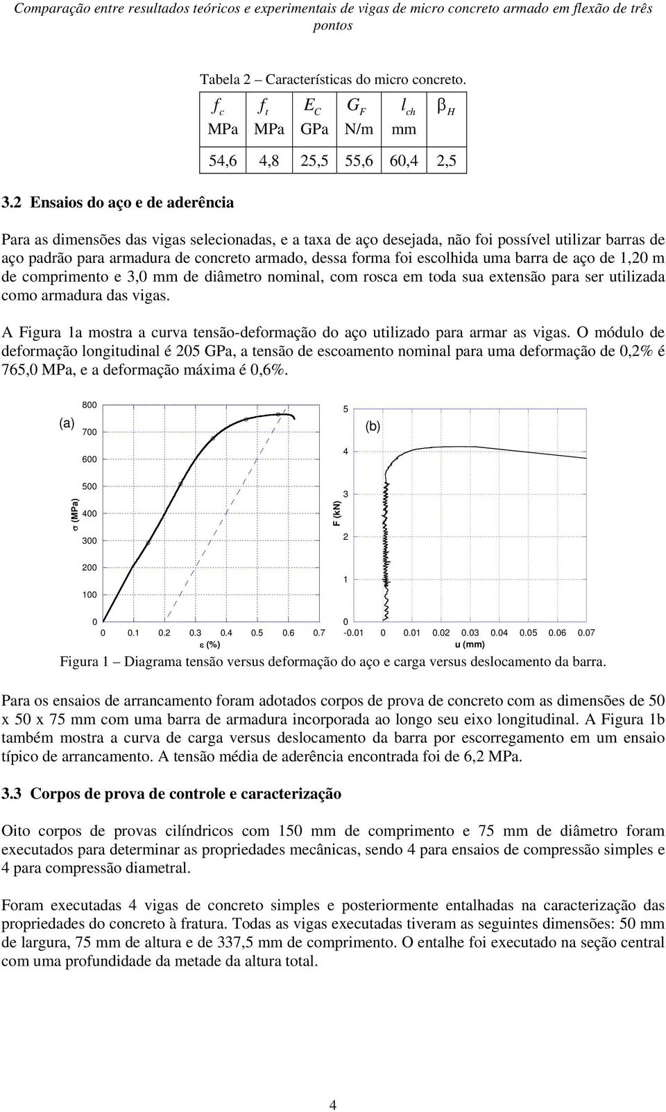 foi escolhida uma barra de aço de 1, m de comprimento e 3, mm de diâmetro nominal, com rosca em toda sua extensão para ser utilizada como armadura das vigas.