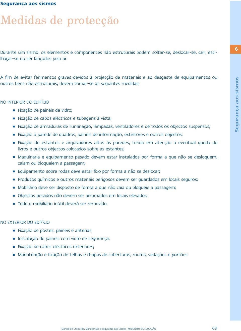 de painéis de vidro; Fixação de cabos eléctricos e tubagens à vista; Fixação de armaduras de iluminação, lâmpadas, ventiladores e de todos os objectos suspensos; Fixação à parede de quadros, painéis