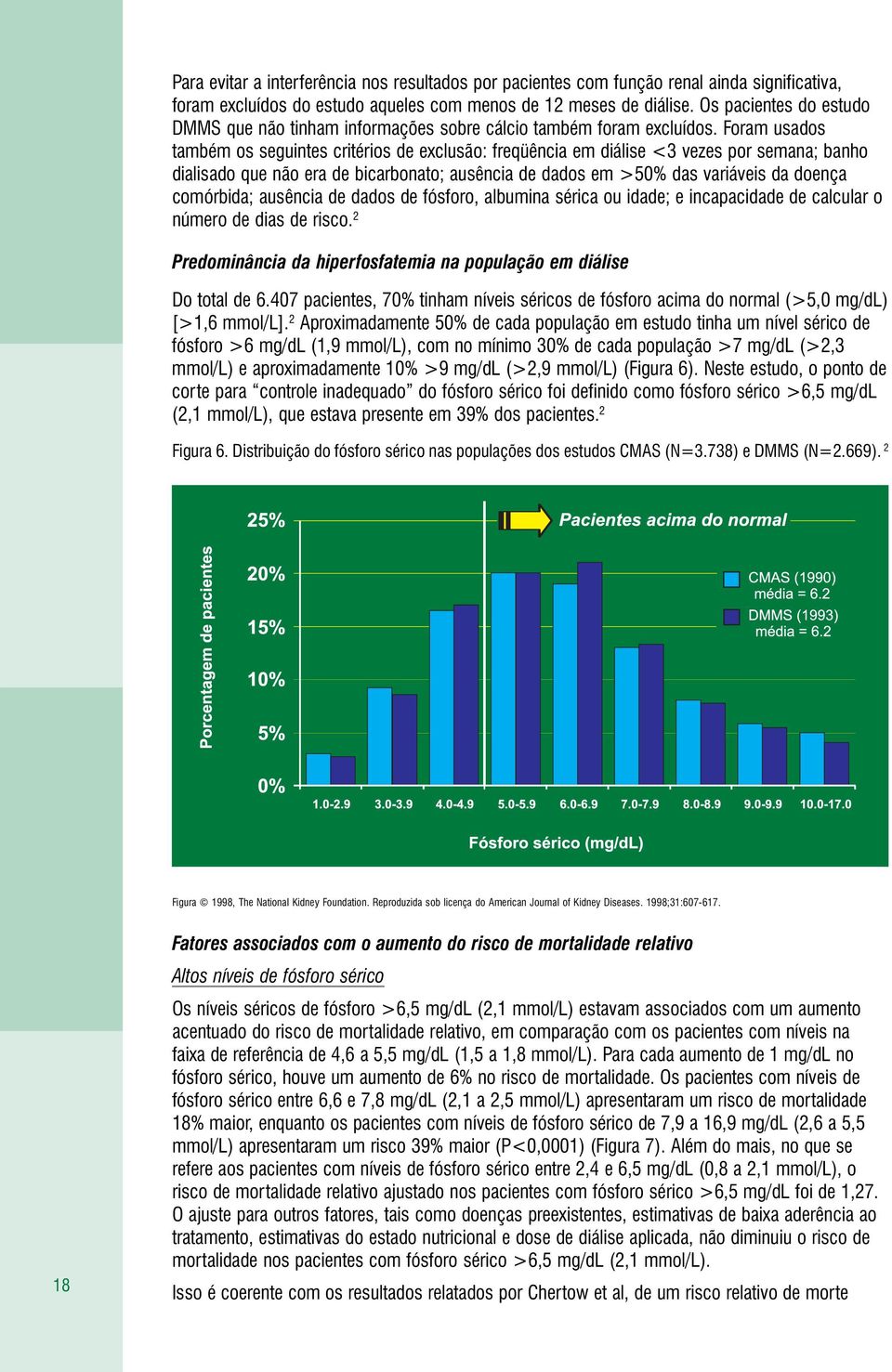 Foram usados também os seguintes critérios de exclusão: freqüência em diálise <3 vezes por semana; banho dialisado que não era de bicarbonato; ausência de dados em >50% das variáveis da doença