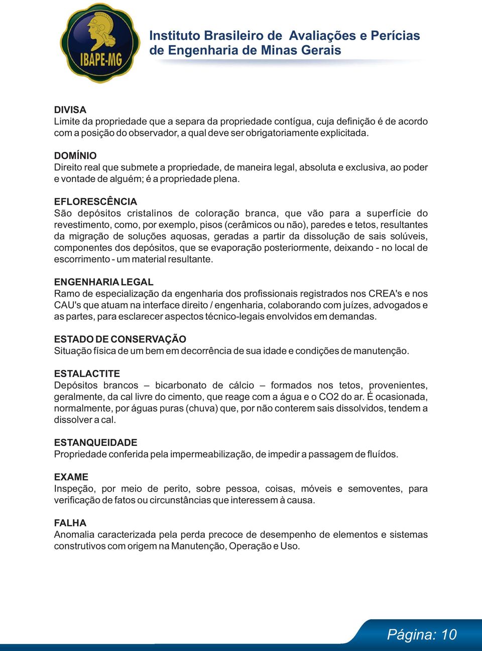 EFLORESCÊNCIA São depósitos cristalinos de coloração branca, que vão para a superfície do revestimento, como, por exemplo, pisos (cerâmicos ou não), paredes e tetos, resultantes da migração de