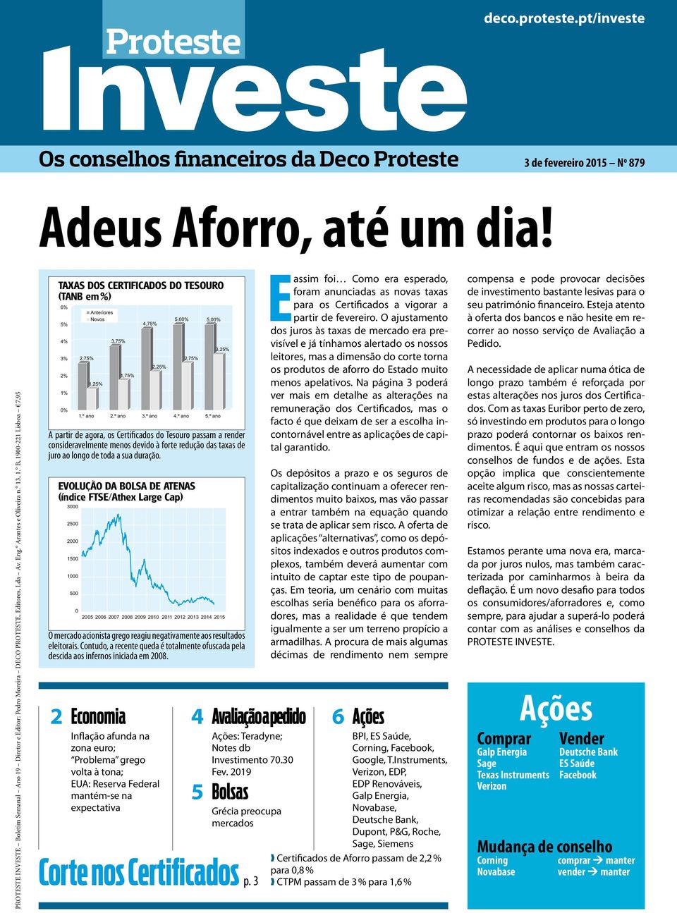 B, 1900-221 Lisboa 7,95 TAXAS DOS CERTIFICADOS DO TESOURO (TANB em %) 6% 5% 4% 3% 2% 1% 0% A partir de agora, os Certificados do Tesouro passam a render consideravelmente menos devido à forte redução