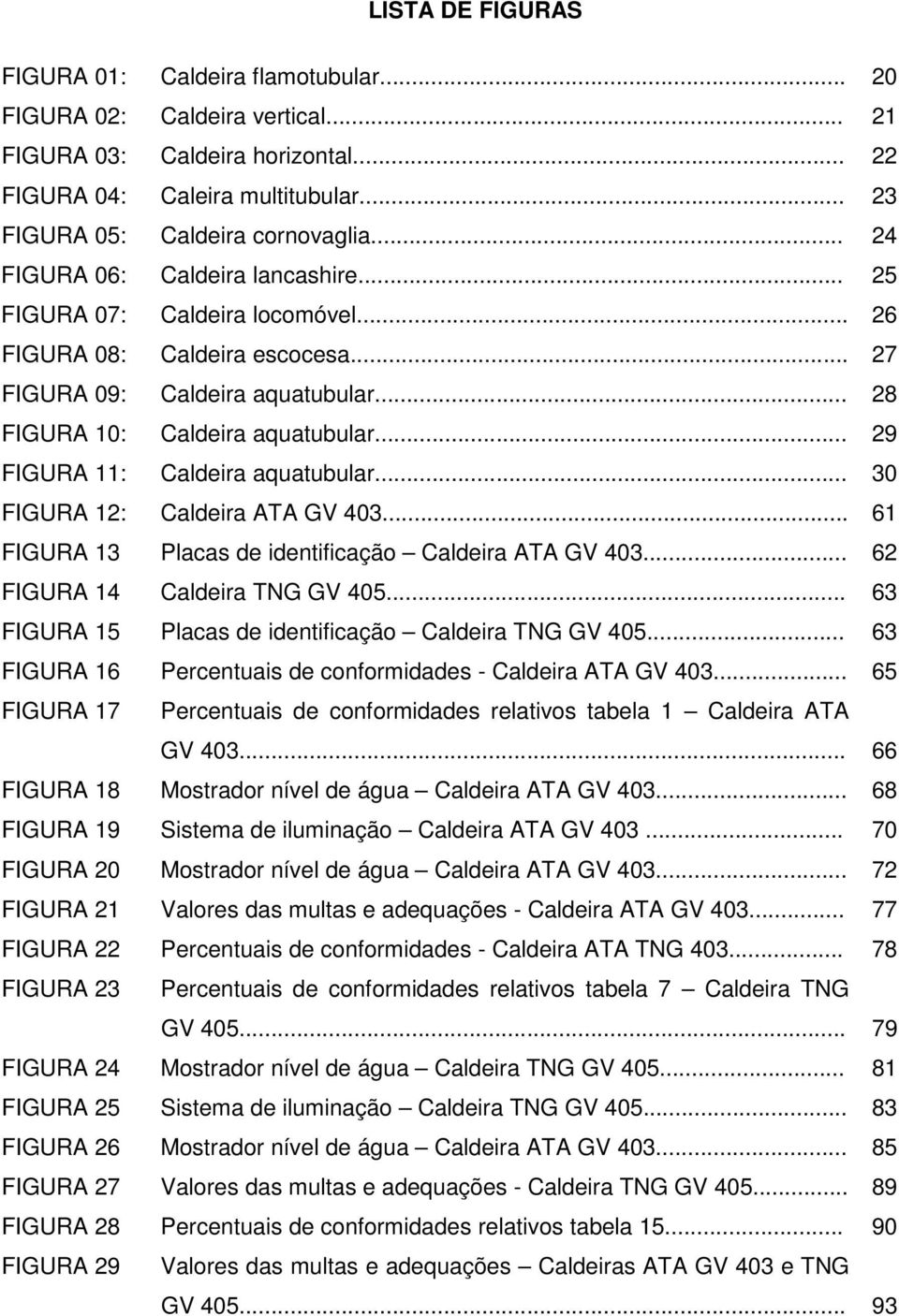 .. 29 FIGURA 11: Caldeira aquatubular... 30 FIGURA 12: Caldeira ATA GV 403... 61 FIGURA 13 Placas de identificação Caldeira ATA GV 403... 62 FIGURA 14 Caldeira TNG GV 405.