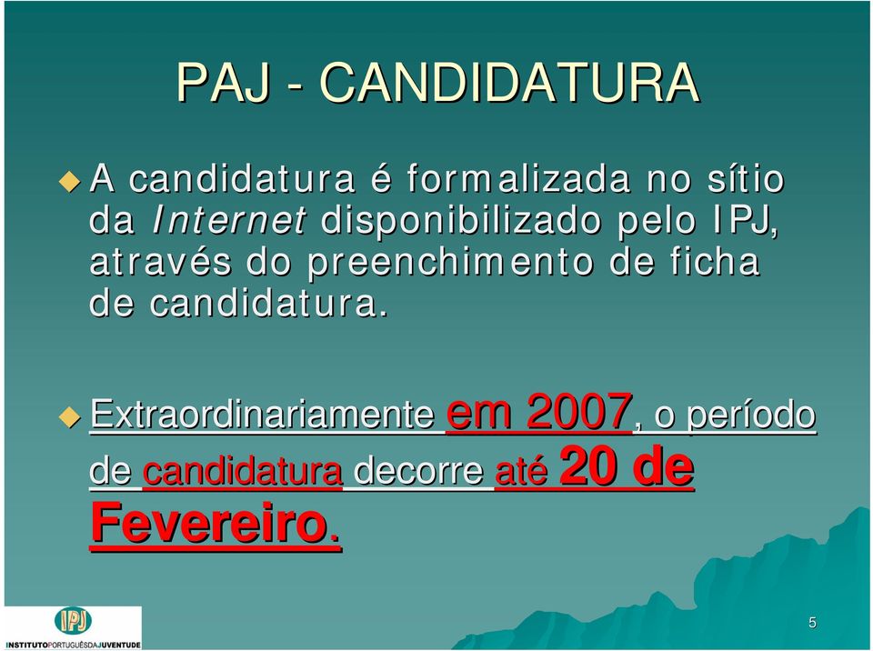 ficha de candidatura.