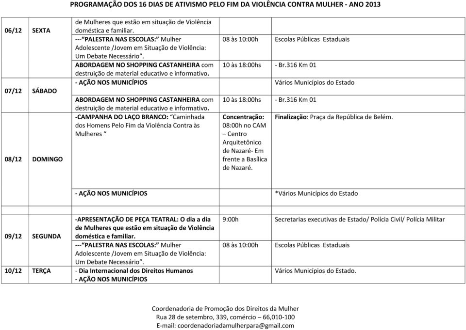 Finalização: Praça da República de Belém.