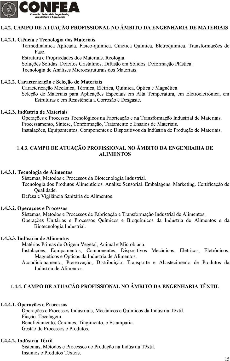 Tecnologia de Análises Microestruturais dos Materiais. 1.4.2.2. Caracterização e Seleção de Materiais Caracterização Mecânica, Térmica, Elétrica, Química, Óptica e Magnética.