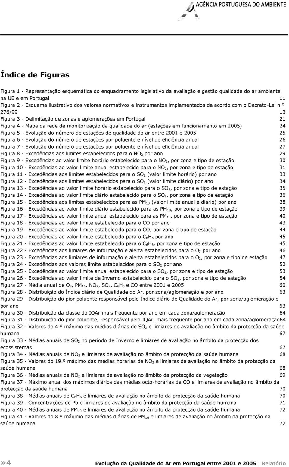 º 276/99 13 Figura 3 - Delimitação de zonas e aglomerações em Portugal 21 Figura 4 - Mapa da rede de monitorização da qualidade do ar (estações em funcionamento em ) 24 Figura 5 - Evolução do número