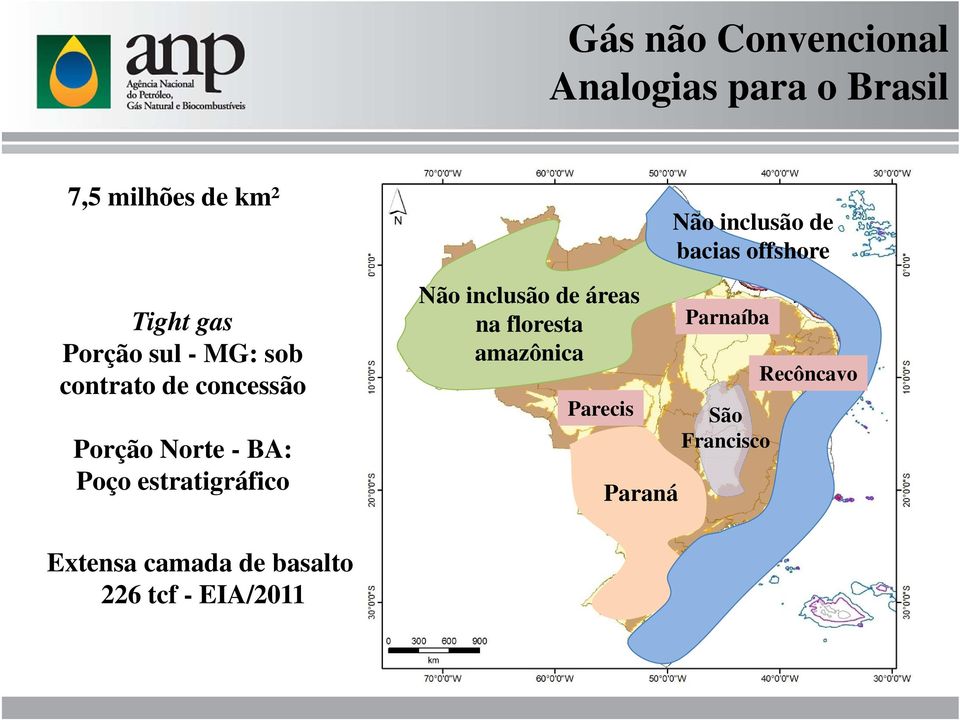 inclusão de áreas na floresta amazônica Parecis Paraná Não inclusão de bacias