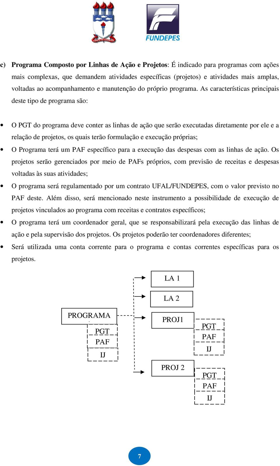 As características principais deste tipo de programa são: O do programa deve conter as linhas de ação que serão executadas diretamente por ele e a relação de projetos, os quais terão formulação e