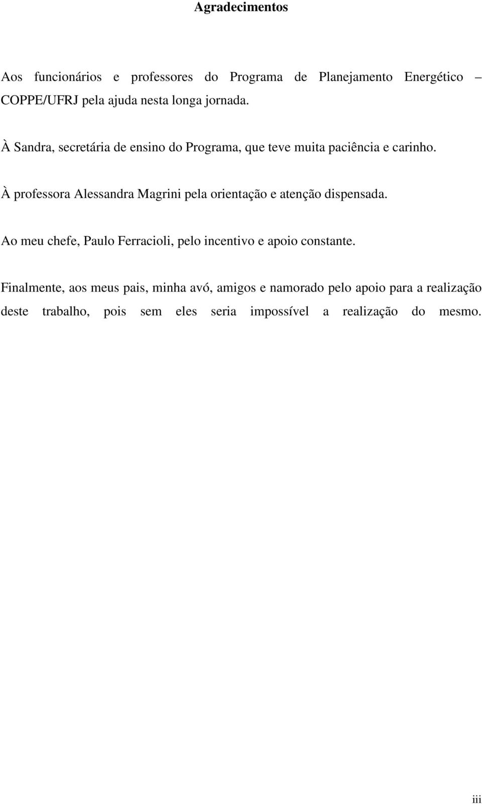 À professora Alessandra Magrini pela orientação e atenção dispensada.