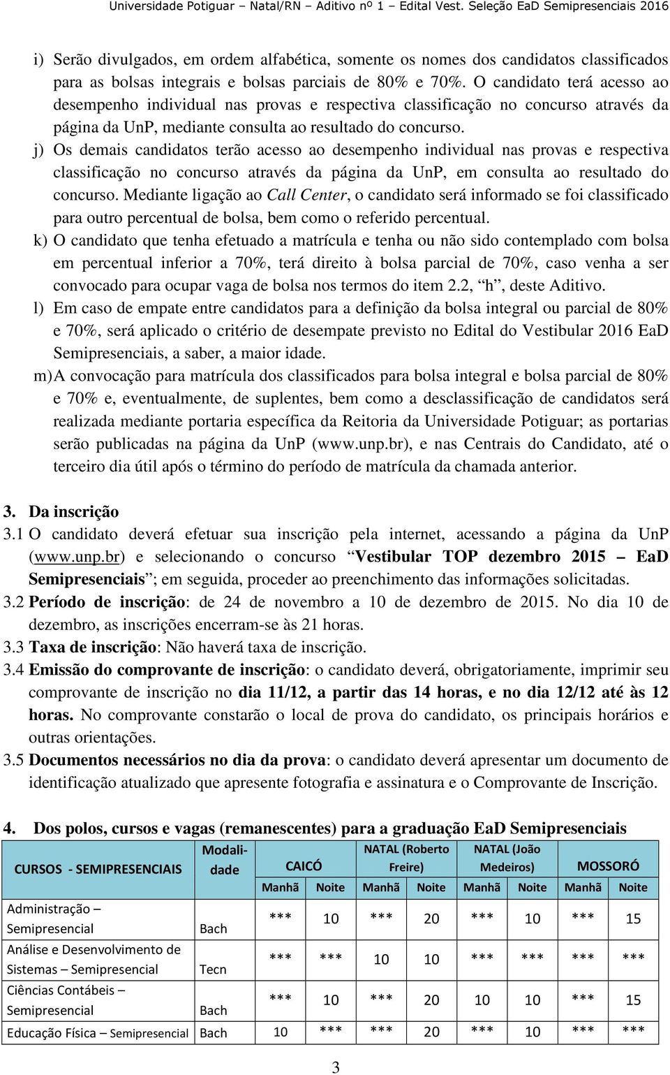 j) Os demais candidatos terão acesso ao desempenho individual nas provas e respectiva classificação no concurso através da página da UnP, em consulta ao resultado do concurso.