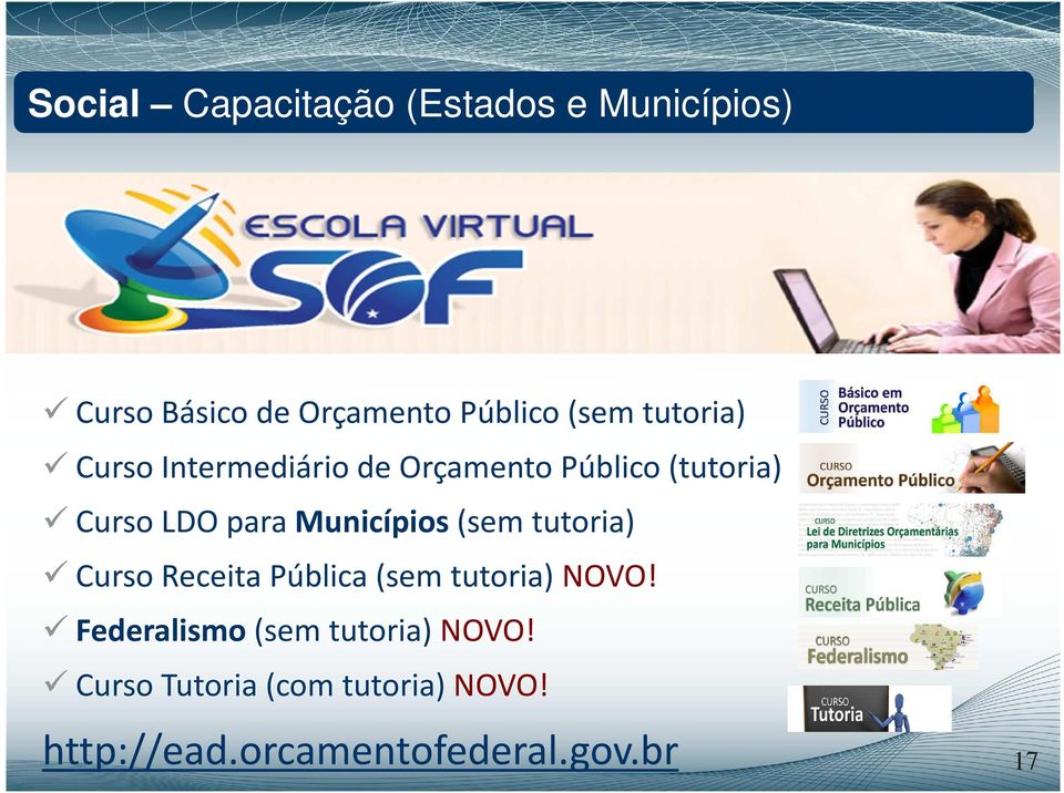 Municípios (sem tutoria) Curso Receita Pública (sem tutoria) NOVO!